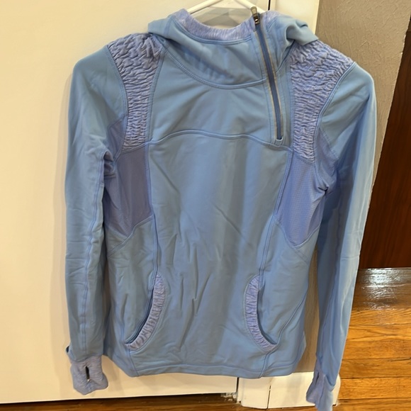Lululemon Run Alpine Pullover Periwinkle Blue 4 Luon *Vintage Lulu Hoodie - Picture 3 of 10